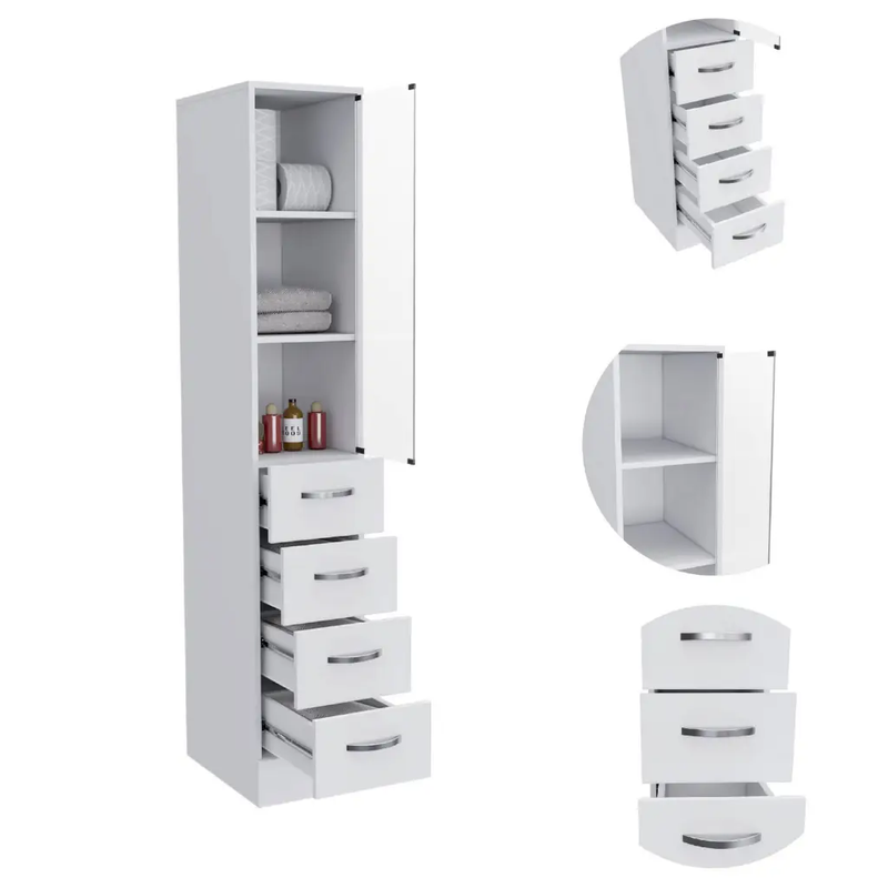 Linen Cabinet Artic, Three Shelves, Single Door by HouseOfZazla