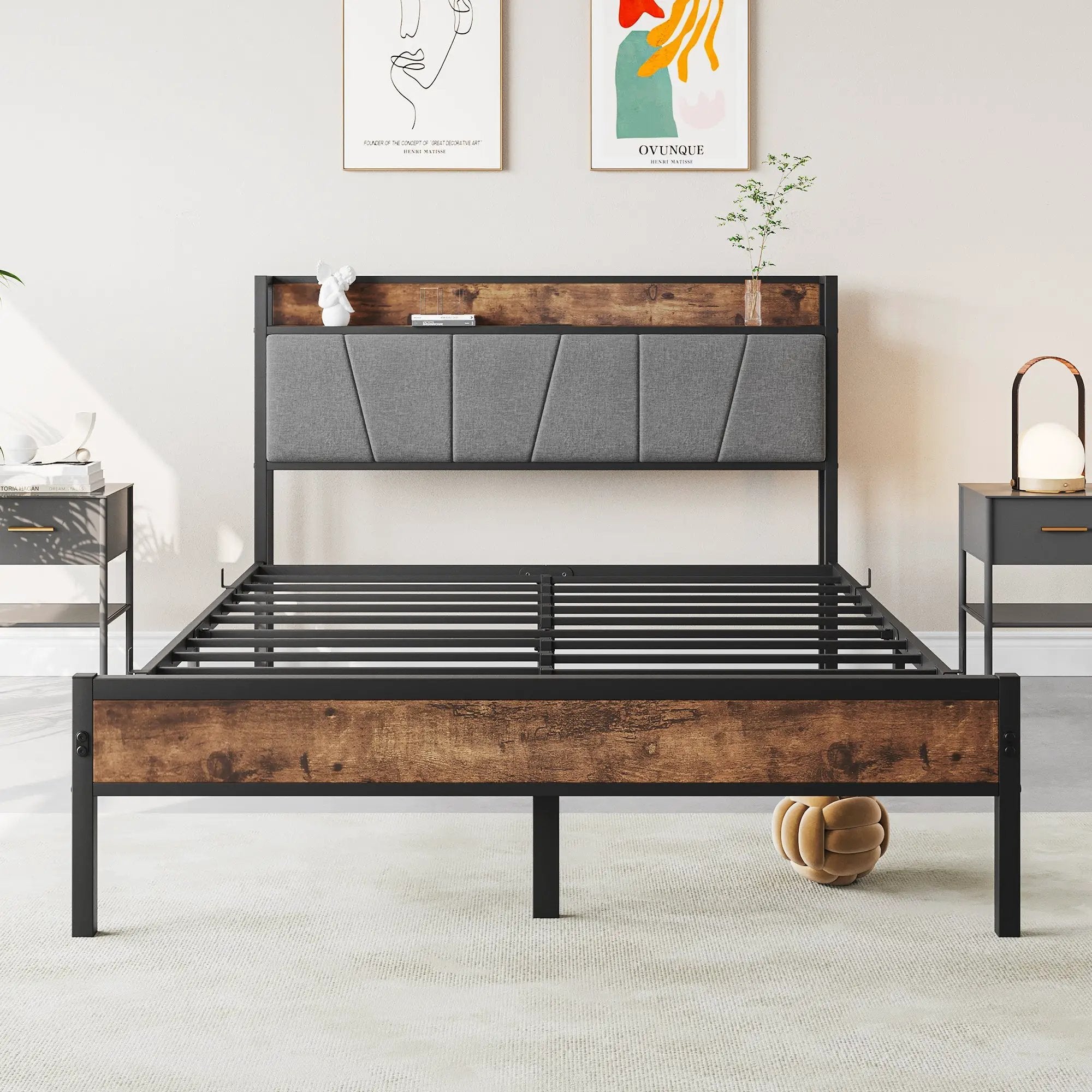 Full Size Bed Frame with Storage Headboard by HouseOfZazla