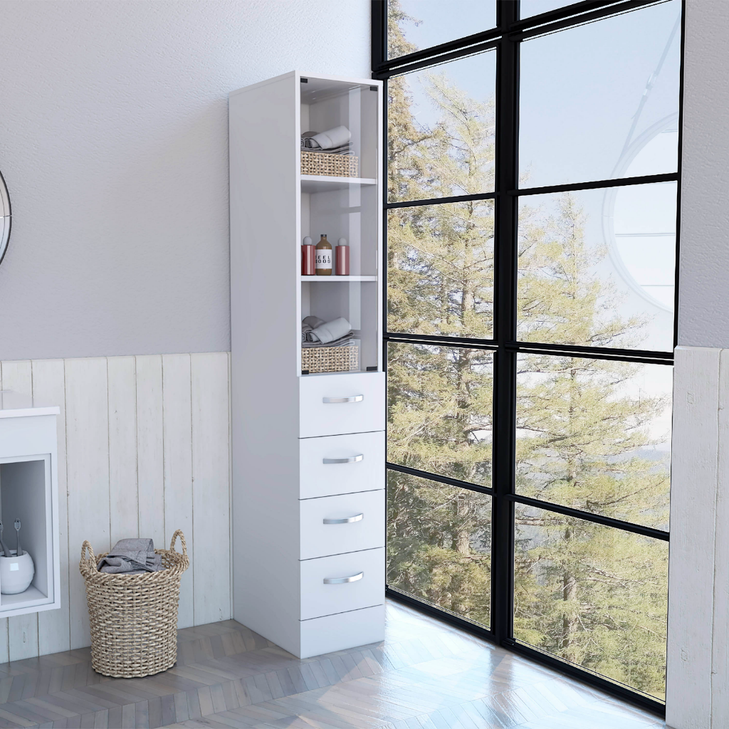 Linen Cabinet Artic, Three Shelves, Single Door by HouseOfZazla