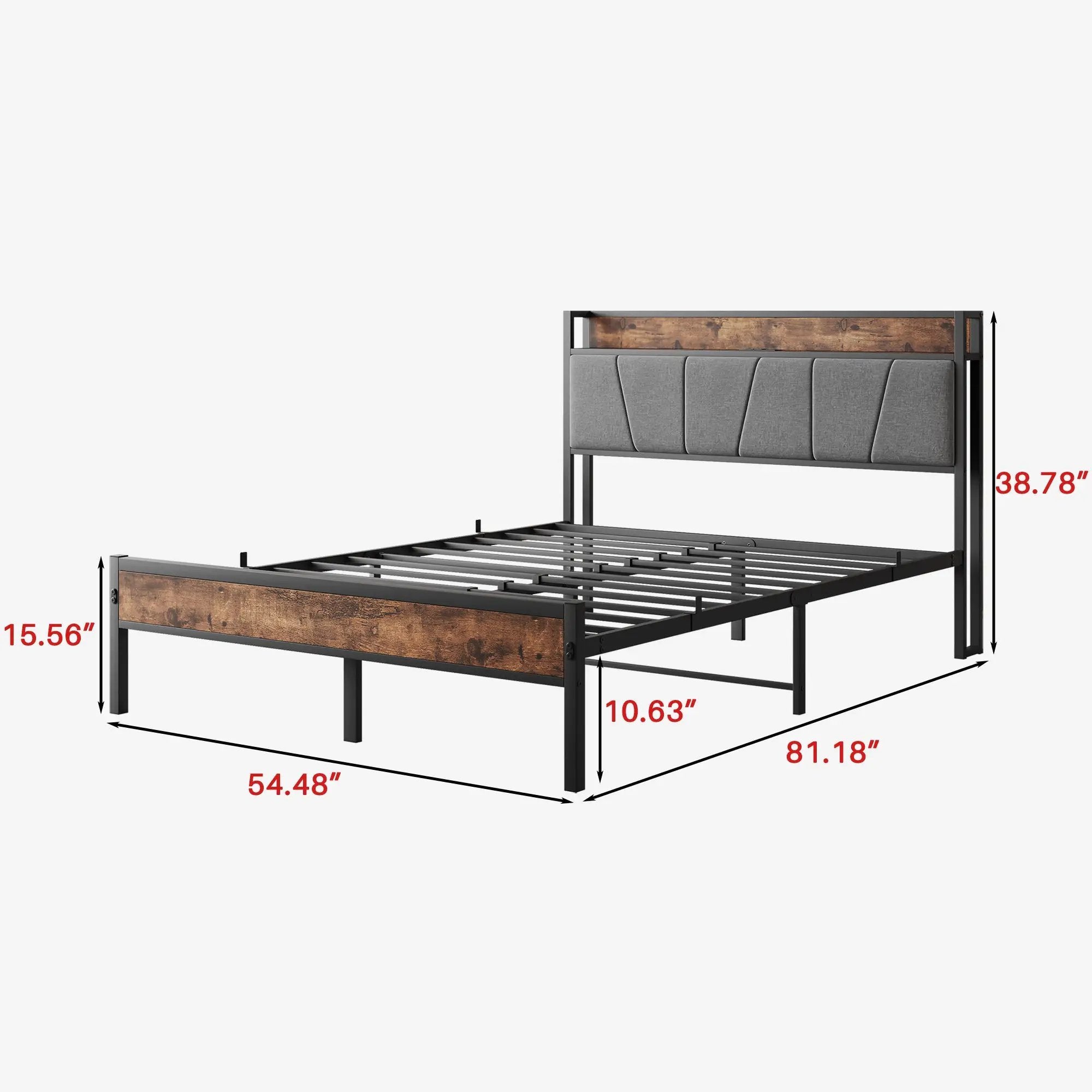 Full Size Bed Frame with Storage Headboard by HouseOfZazla