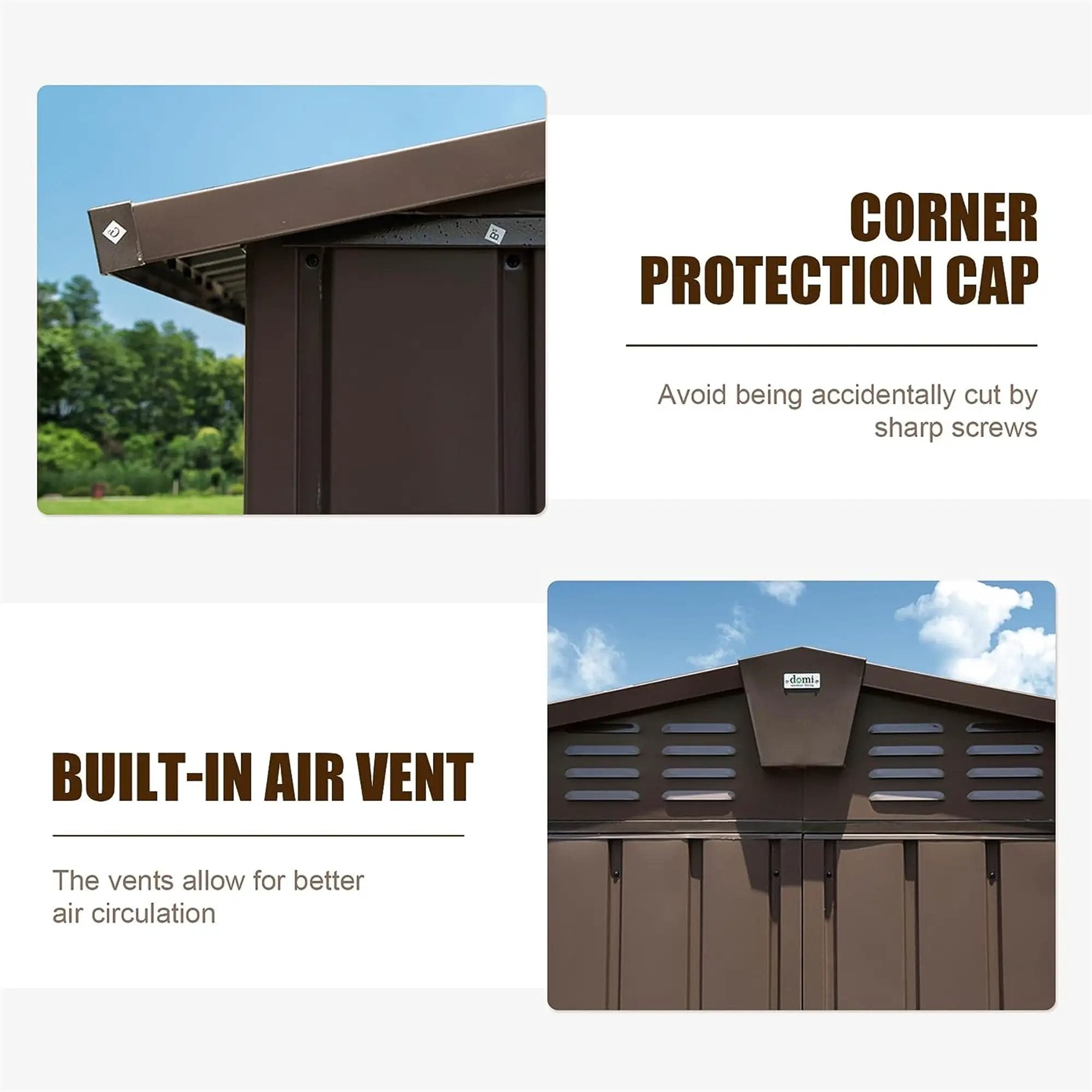 Backyard Storage Shed 11'x9' with Galvanized Steel Frame & Lockable Door by HouseOfZazla