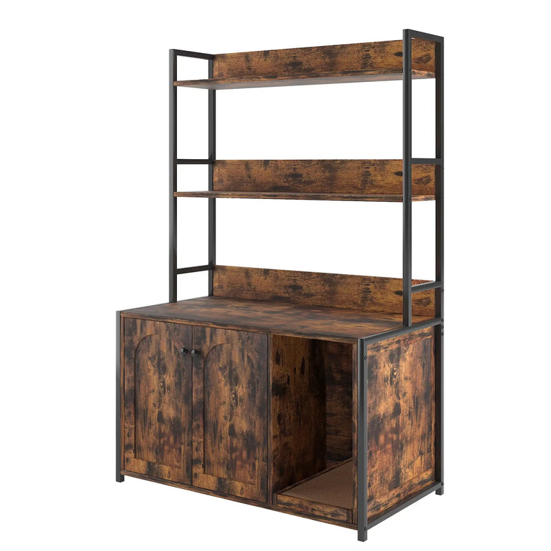 Large Cat Litter Box Enclosure With Shelf Storage by HouseOfZazla
