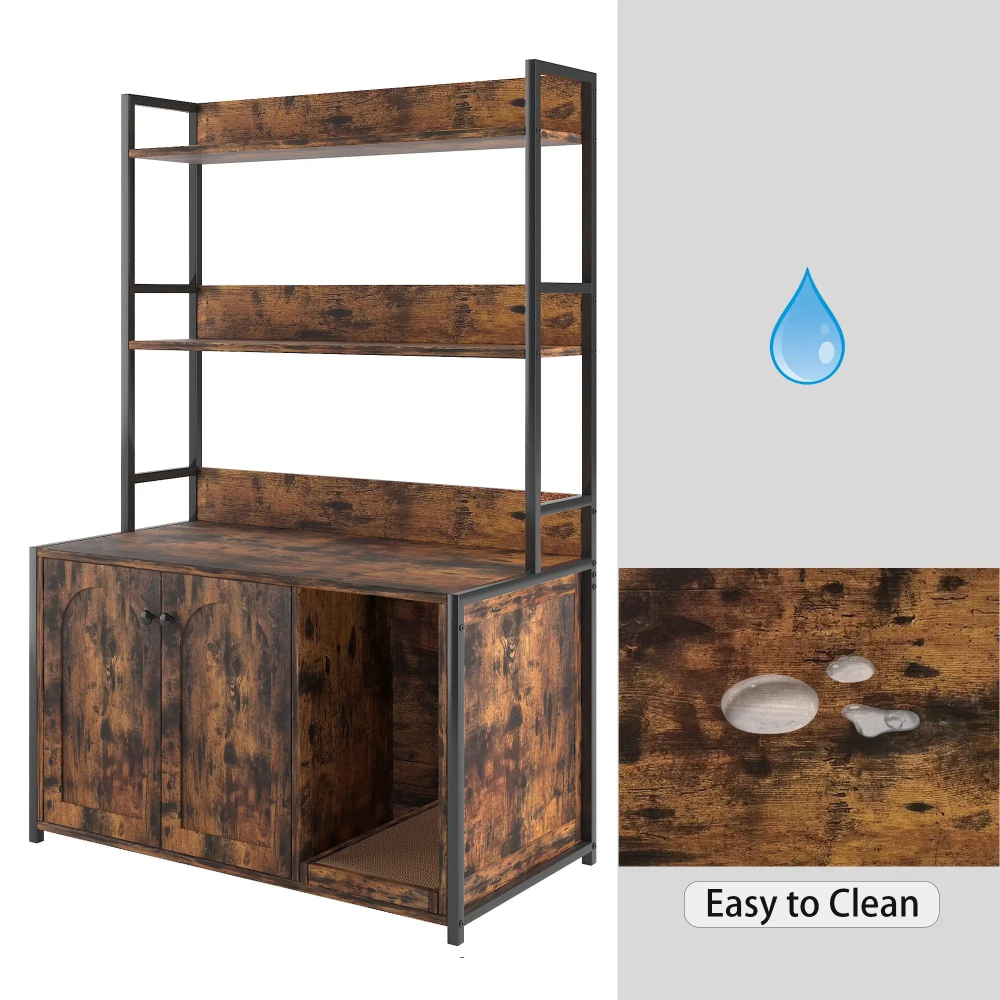 Large Cat Litter Box Enclosure With Shelf Storage by HouseOfZazla