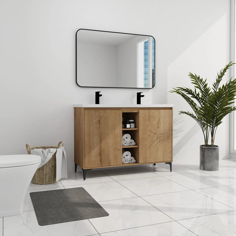 48" Freestanding Bathroom Vanity With Double Sink by HouseOfZazla