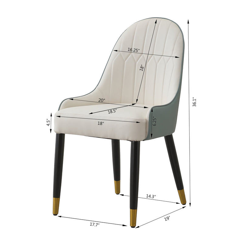 Modern Dining Chairs Set of 2 pcs Faux Leather and Metal by HouseOfZazla