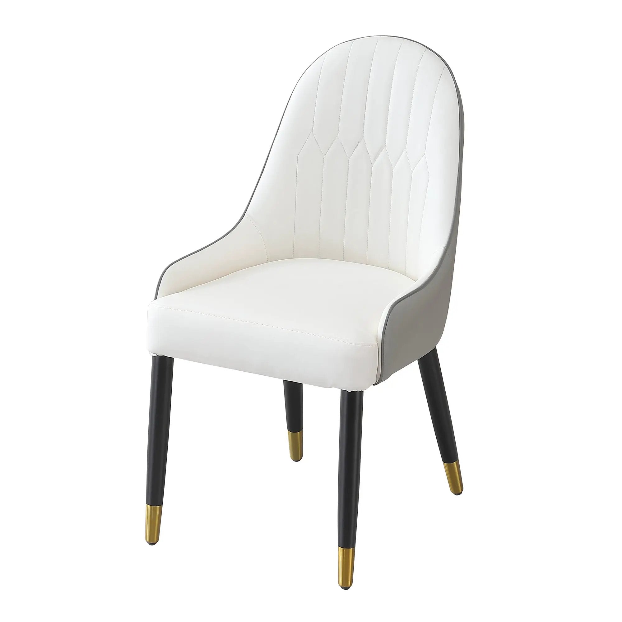 Modern Dining Chairs Set of 2 pcs Faux Leather and Metal by HouseOfZazla