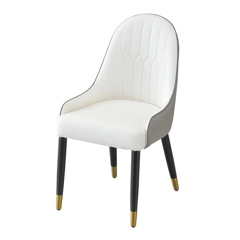Modern Dining Chairs Set of 2 pcs Faux Leather and Metal by HouseOfZazla