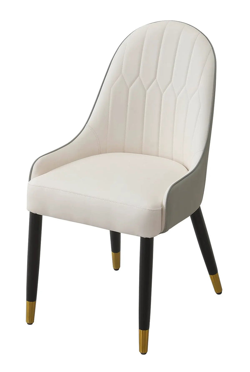 Modern Dining Chairs Set of 2 pcs Faux Leather and Metal by HouseOfZazla