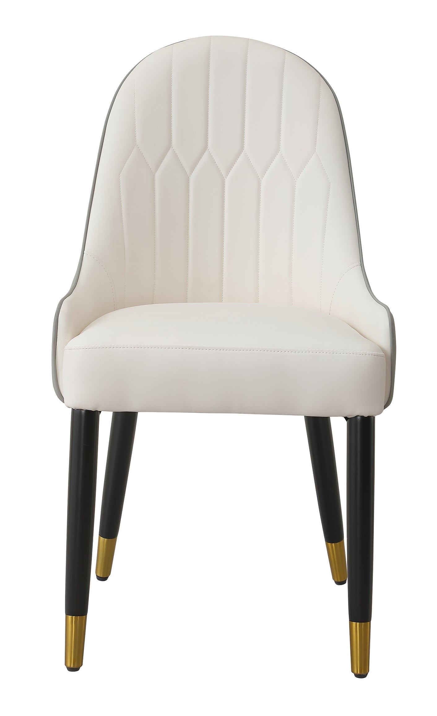 Modern Dining Chairs Set of 2 pcs Faux Leather and Metal by HouseOfZazla