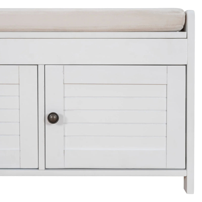TREXM Storage Bench with 3 Shutter-shaped Doors by HouseOfZazla