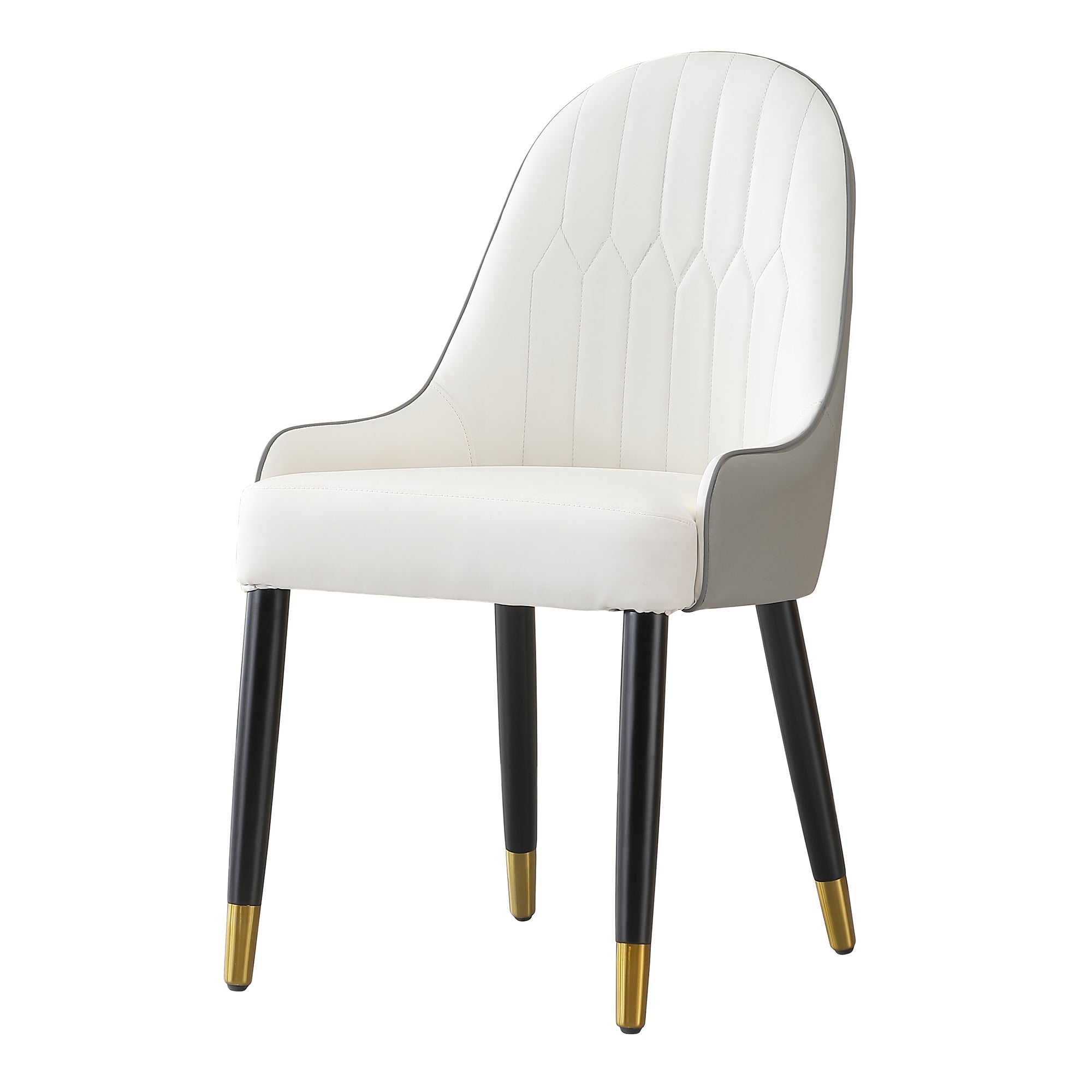 Modern Dining Chairs Set of 2 pcs Faux Leather and Metal by HouseOfZazla