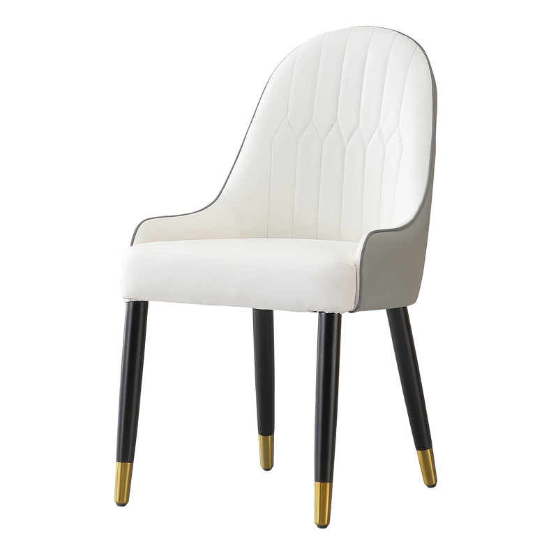 Modern Dining Chairs Set of 2 pcs Faux Leather and Metal by HouseOfZazla