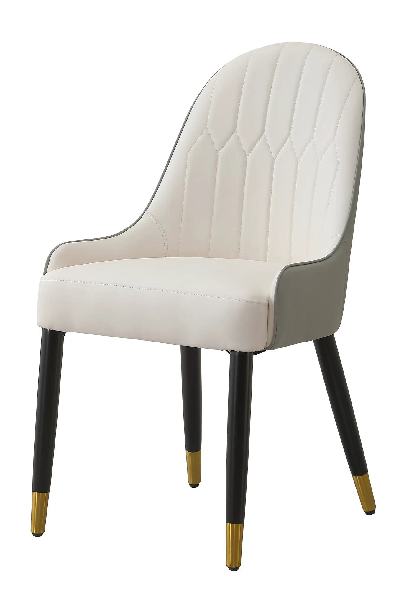 Modern Dining Chairs Set of 2 pcs Faux Leather and Metal by HouseOfZazla