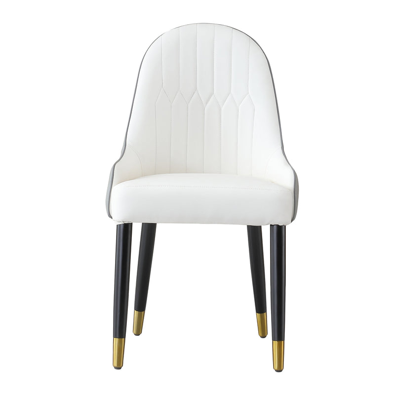 Modern Dining Chairs Set of 2 pcs Faux Leather and Metal by HouseOfZazla