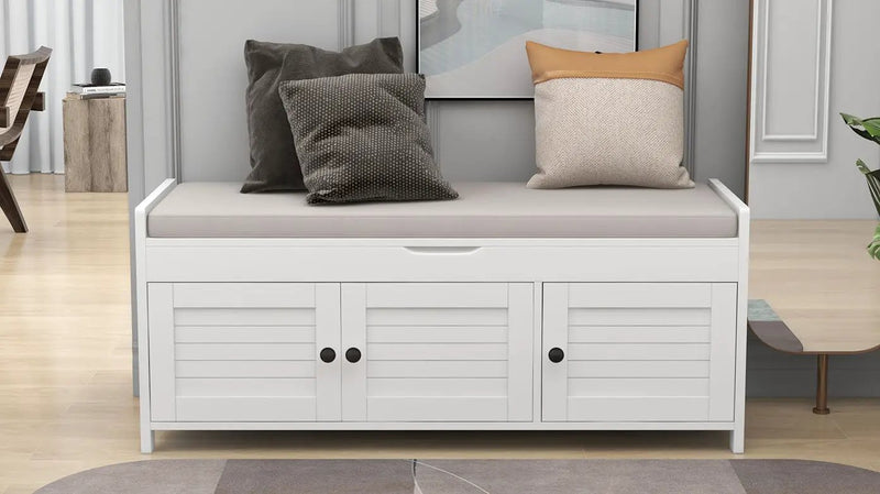 TREXM Storage Bench with 3 Shutter-shaped Doors by HouseOfZazla