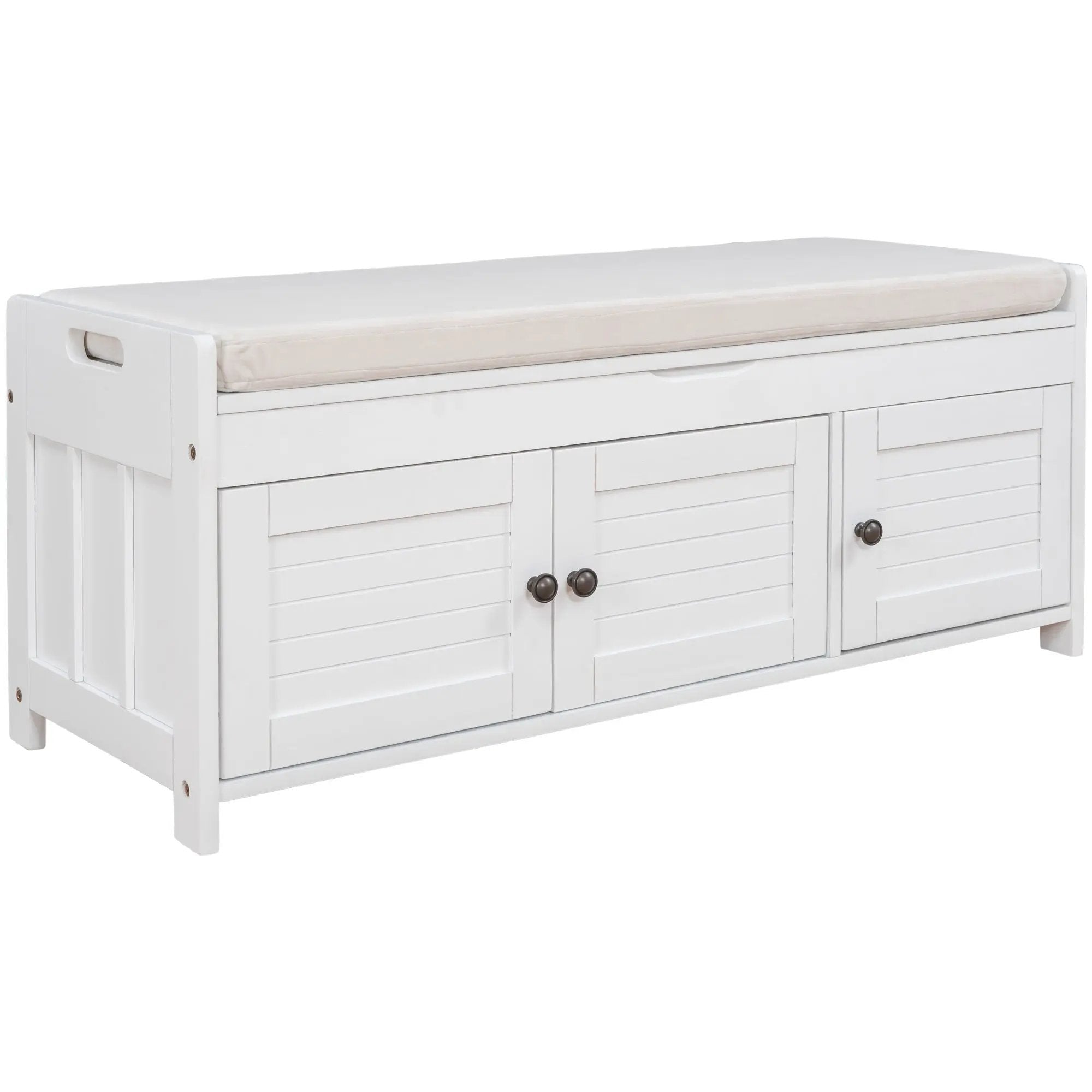 TREXM Storage Bench with 3 Shutter-shaped Doors by HouseOfZazla