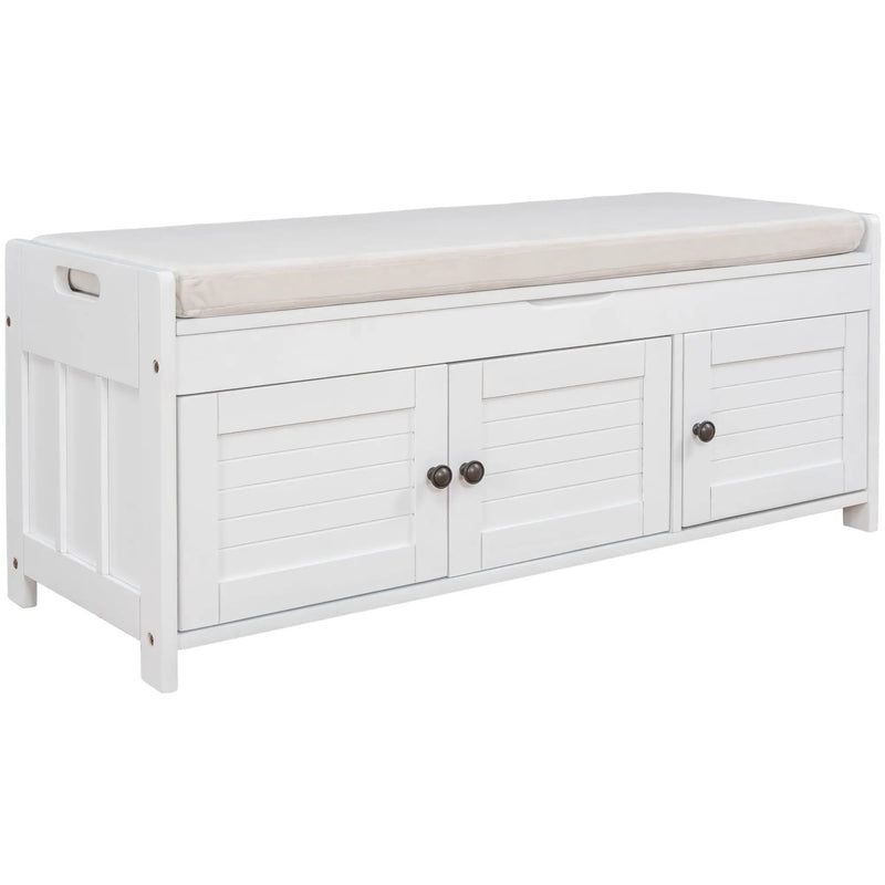 TREXM Storage Bench with 3 Shutter-shaped Doors by HouseOfZazla