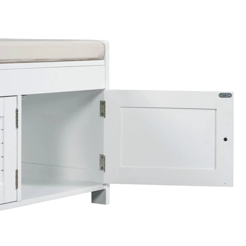TREXM Storage Bench with 3 Shutter-shaped Doors by HouseOfZazla