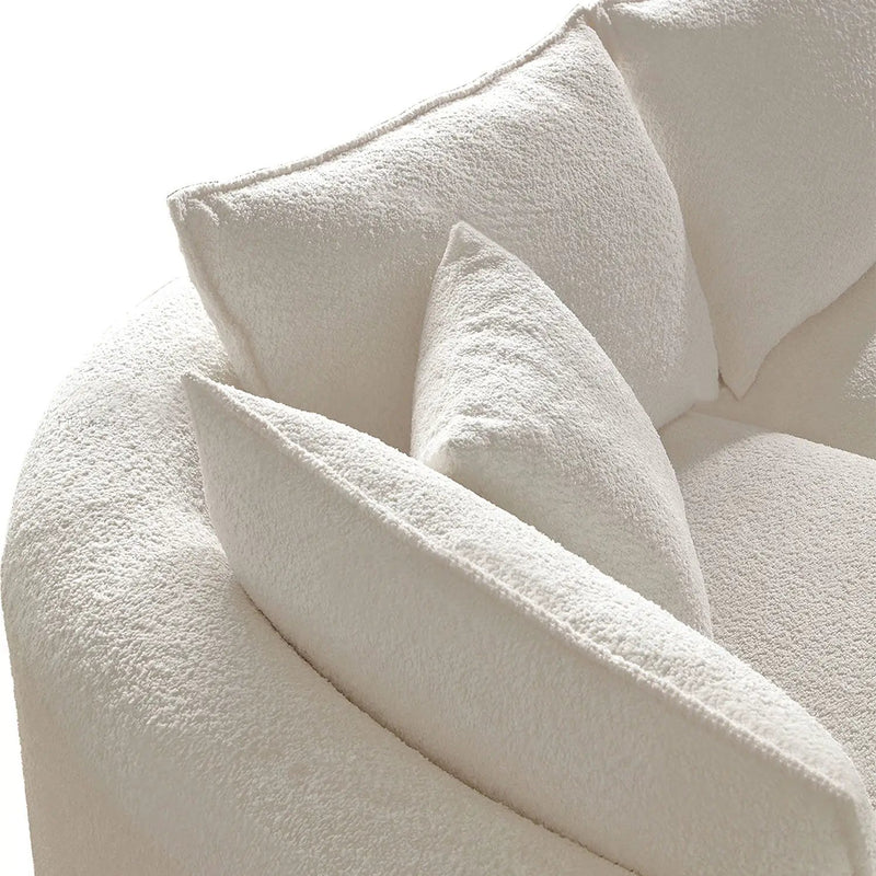 Curved Sofa with Ingenious Shape in Beige by HouseOfZazla