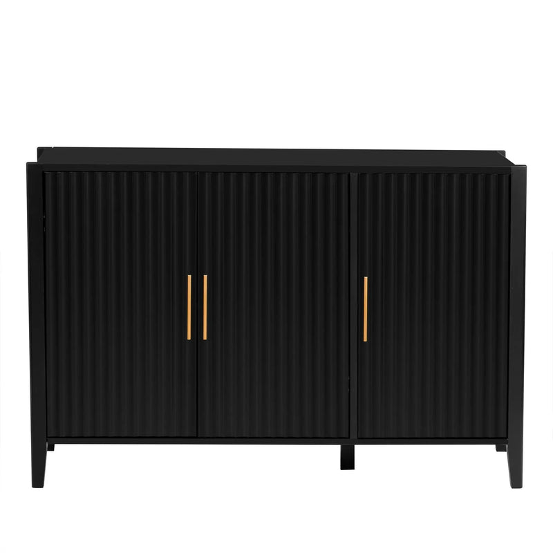 U-Style Wavy 3-Door Sideboard with Solid Pine Legs by HouseOfZazla