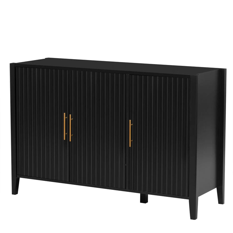 U-Style Wavy 3-Door Sideboard with Solid Pine Legs by HouseOfZazla
