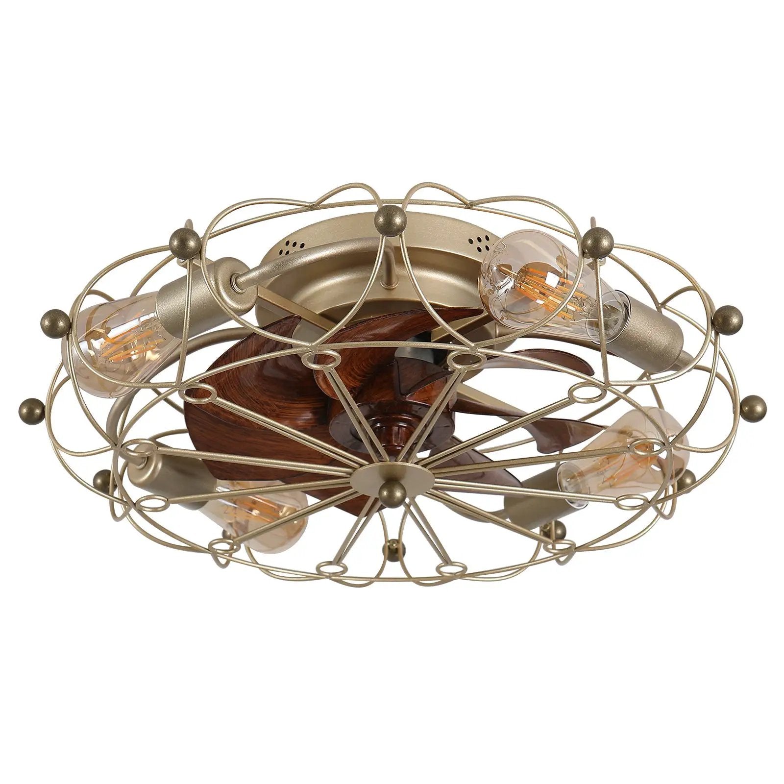 Low Profile Caged Ceiling Fan with Lights Remote Control by HouseOfZazla