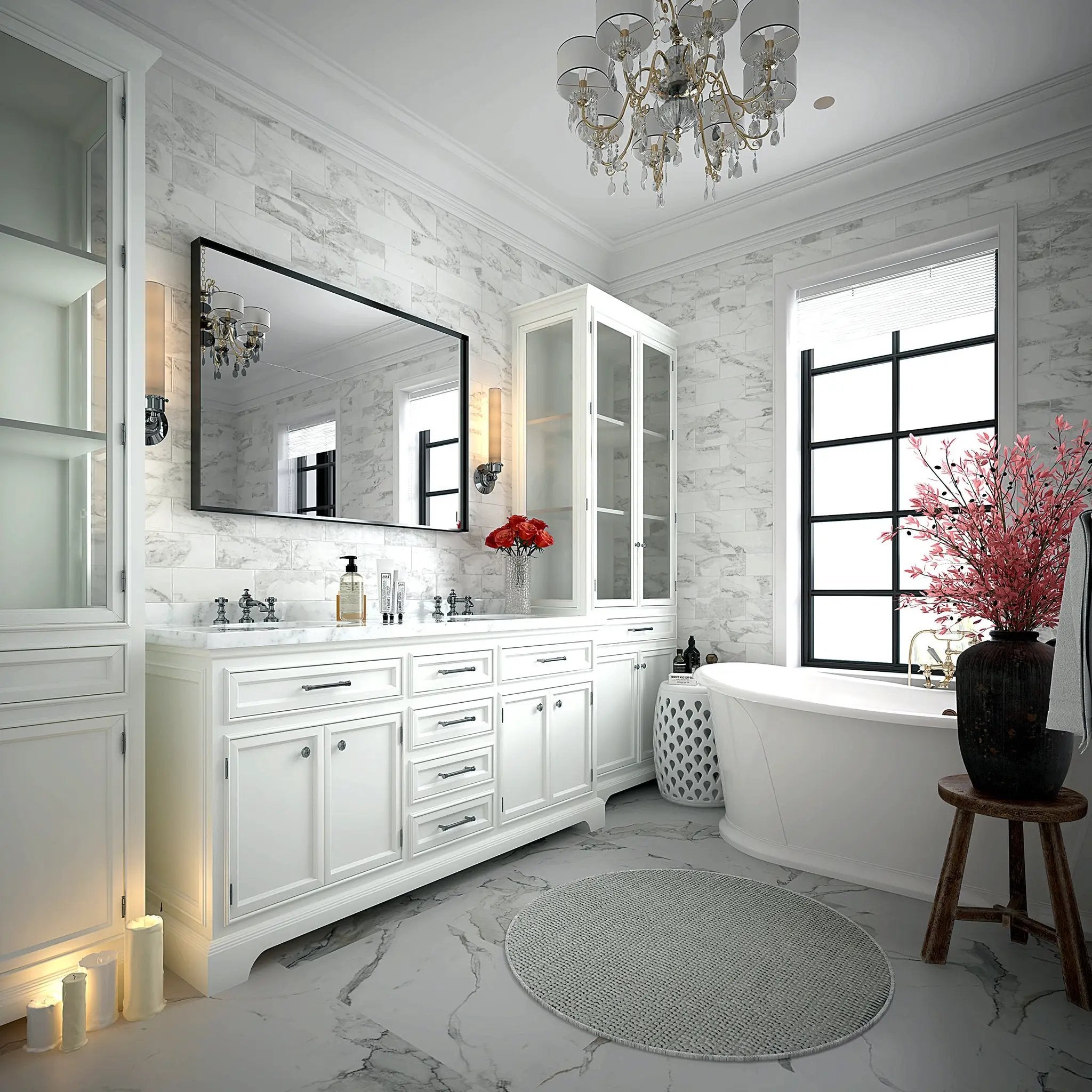 36x24 Inch Bathroom Mirror with Beveled Edge by HouseOfZazla