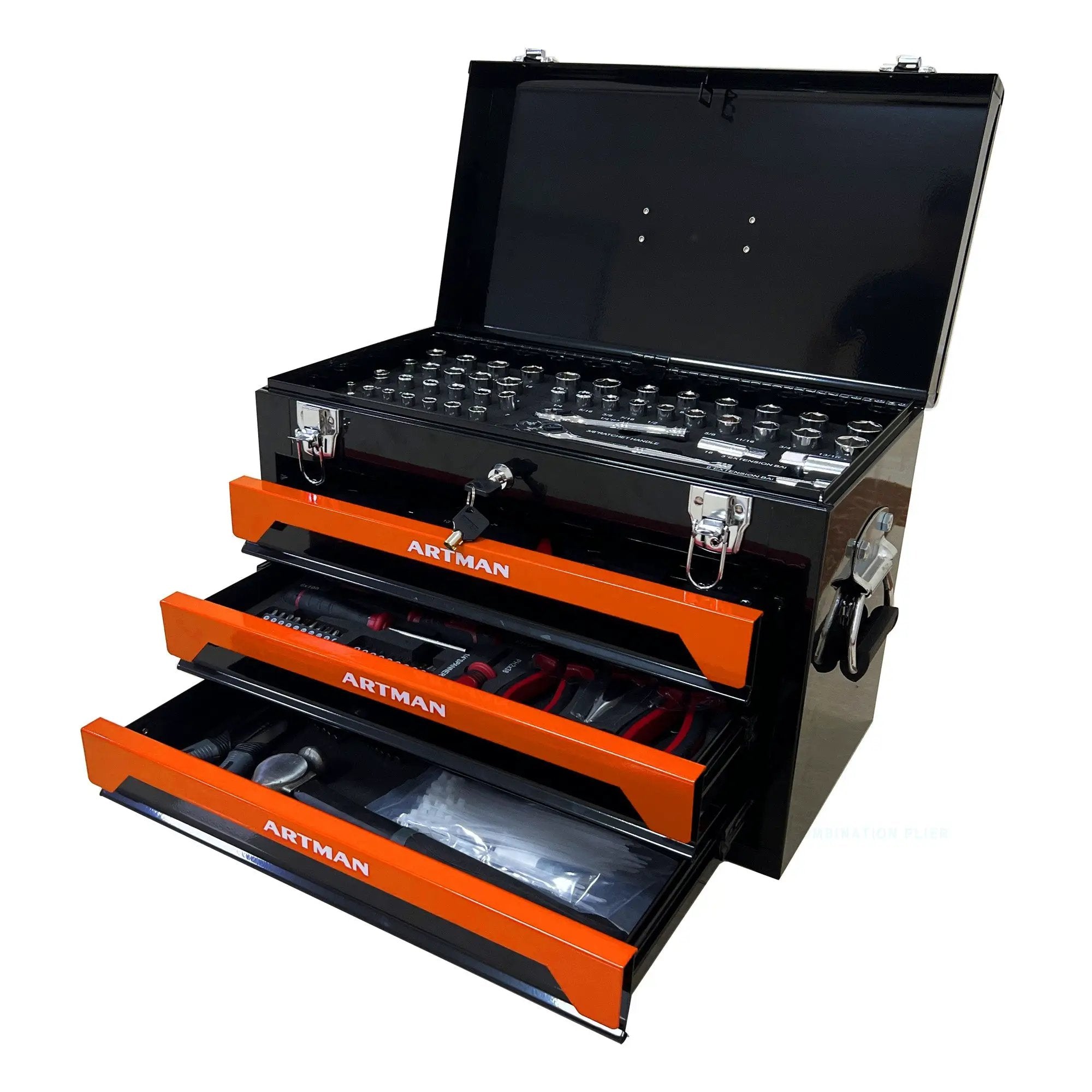 20" Portable 3-Drawer Steel Toolbox by HouseOfZazla