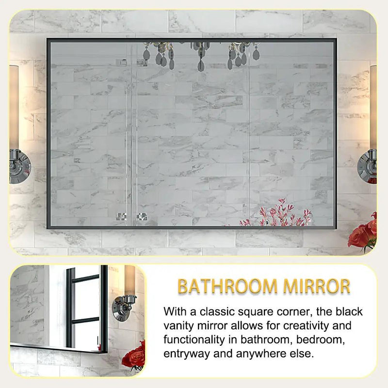 36x30 Inch Glossy Bathroom Mirror by HouseOfZazla