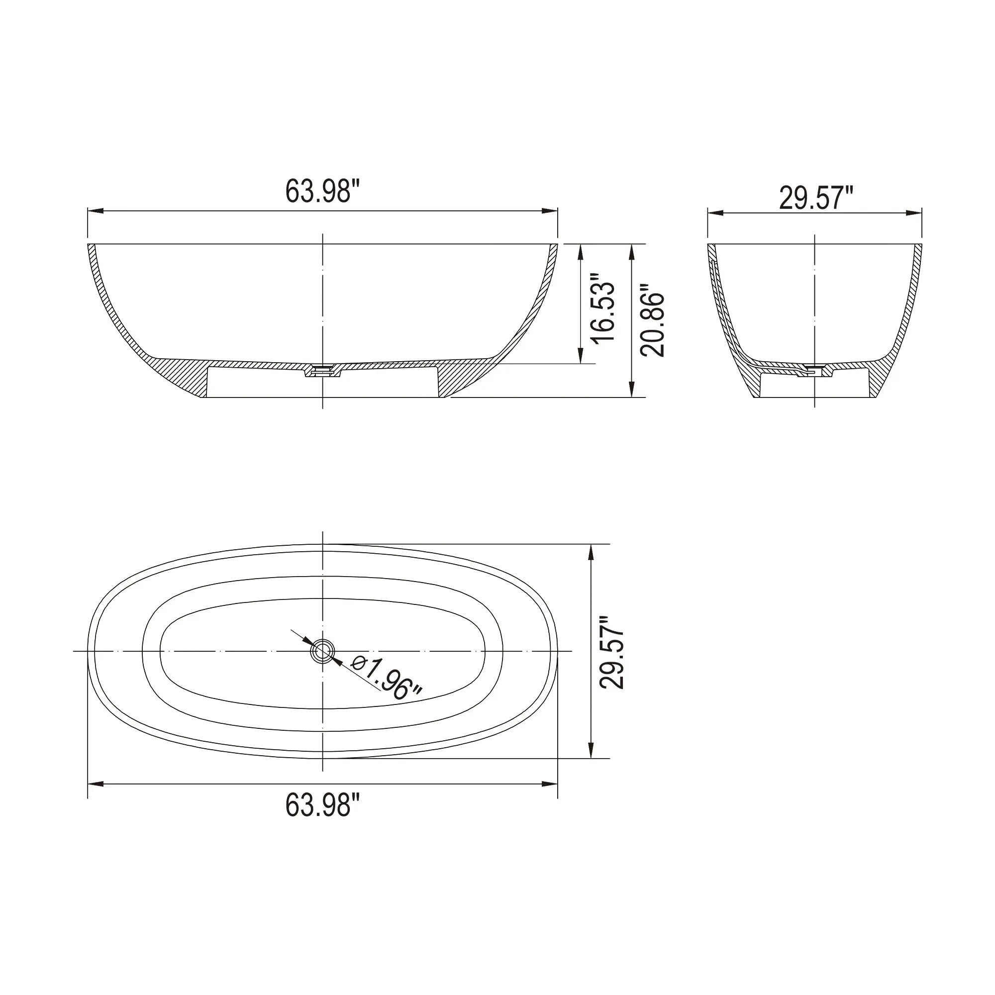 64 Inch Transparent Freestanding Bathtub by HouseOfZazla