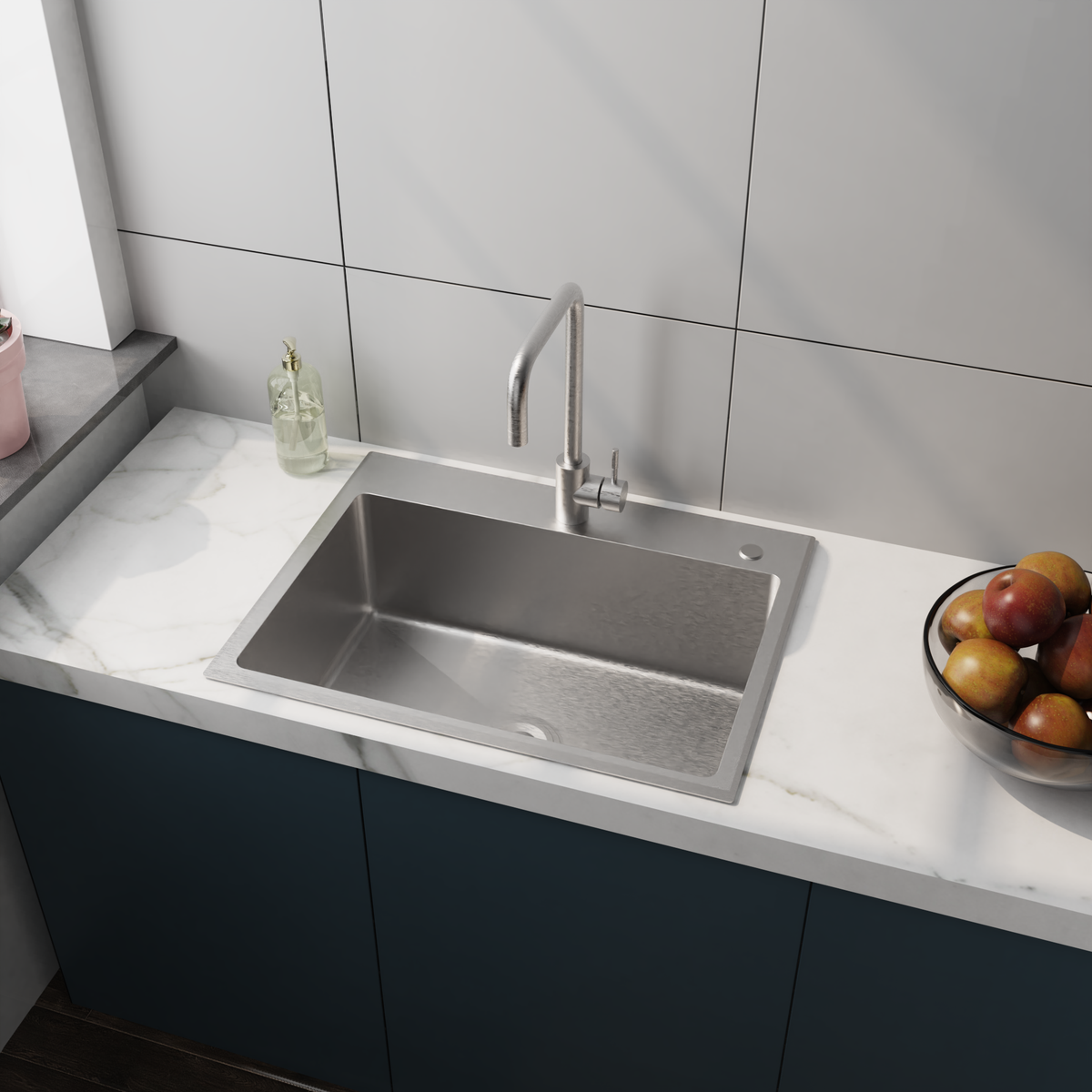 24in Stainless Steel Washing Sink with Faucet Hoses and Drain Head by HouseOfZazla