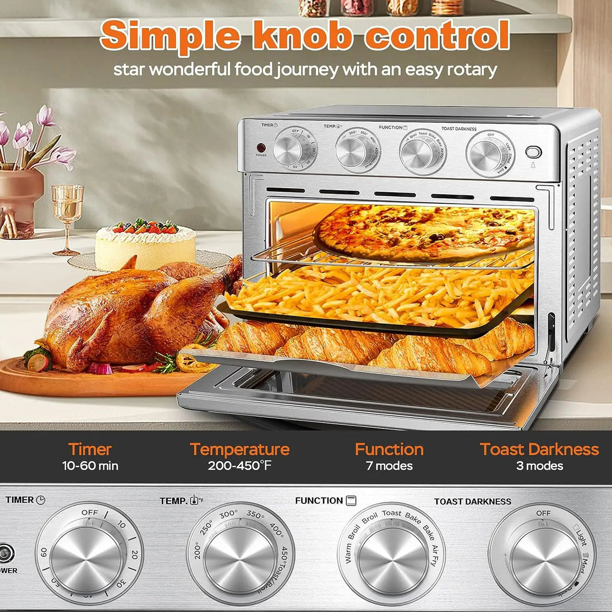 Geek Chef 6 Slice 26QT Air Fryer and Toaster Oven Combo by HouseOfZazla