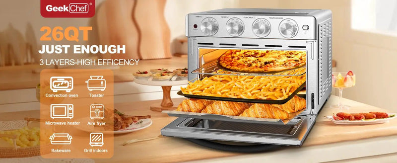 Geek Chef 6 Slice 26QT Air Fryer and Toaster Oven Combo by HouseOfZazla