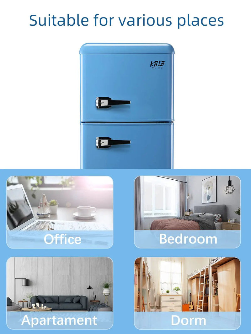3.5 Cu.Ft Compact Refrigerator - Retro Mini Fridge with Freezer by HouseOfZazla
