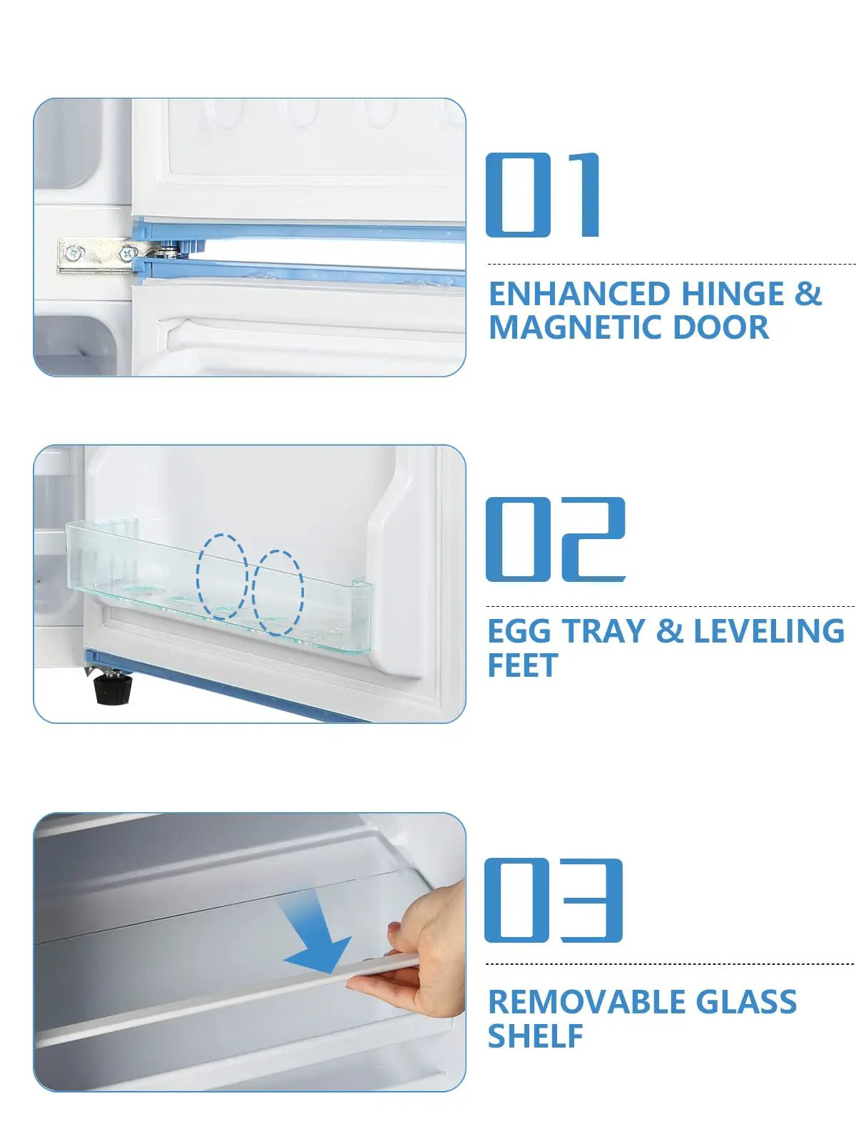 3.5 Cu.Ft Compact Refrigerator - Retro Mini Fridge with Freezer by HouseOfZazla