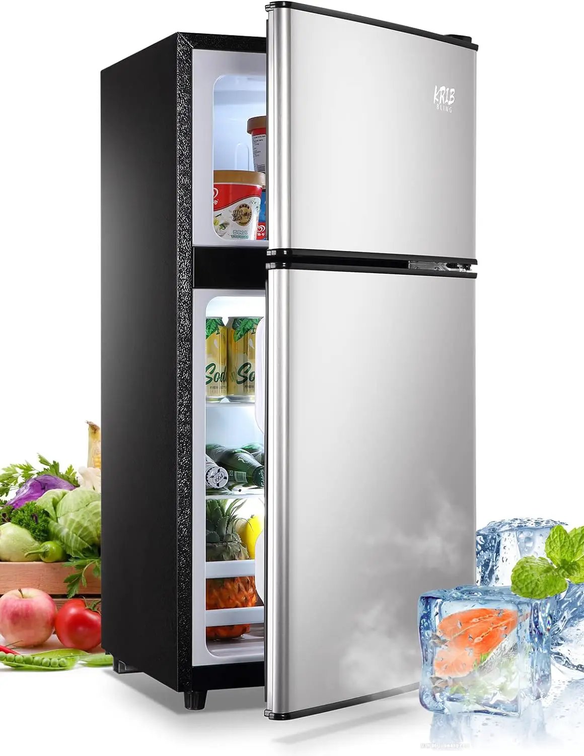 3.5Cu.Ft Compact Refrigerator Mini Fridge with Freezer by HouseOfZazla