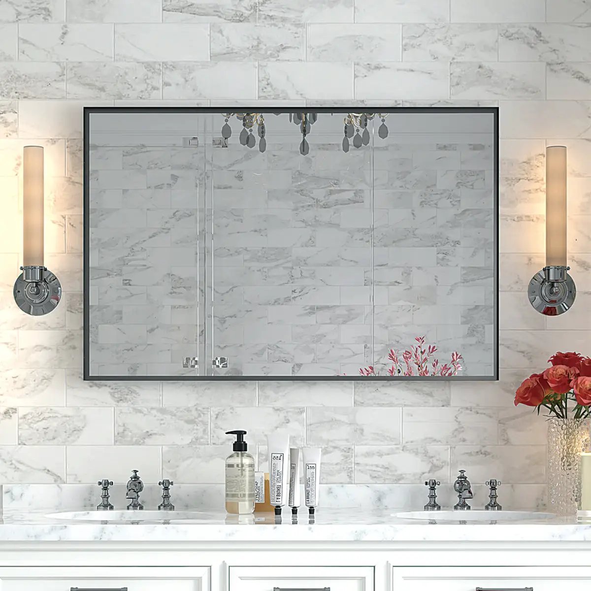 40x30 Inch Glossy Bathroom Mirror by HouseOfZazla