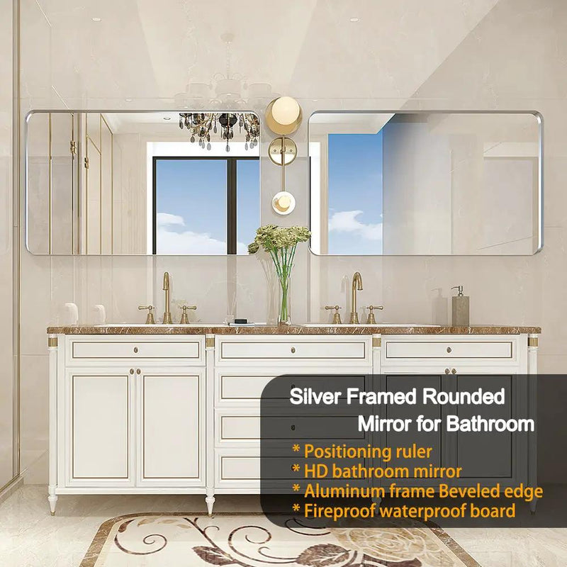36x30 Inch Glossy Brushed Bathroom Mirror by HouseOfZazla