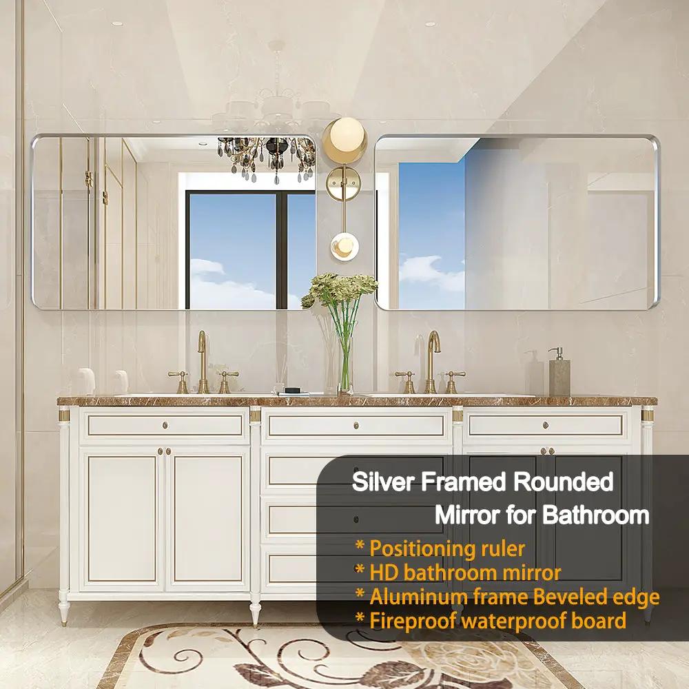 40x30 Inch Brushed Bathroom Mirror by HouseOfZazla
