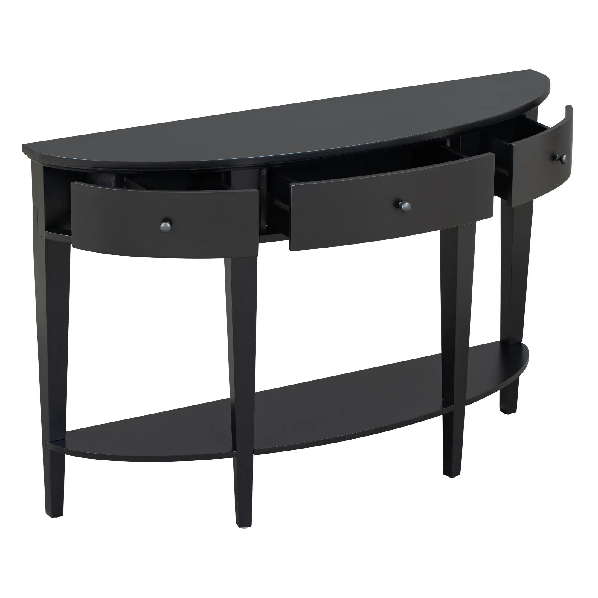 U-Style Modern Curved Console Table with 3 Drawers by HouseOfZazla