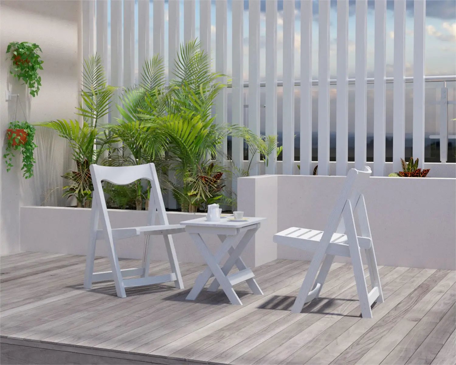 HIPS Foldable Small Table and Chair Set with 2 Chairs and Rectangular Table by HouseOfZazla