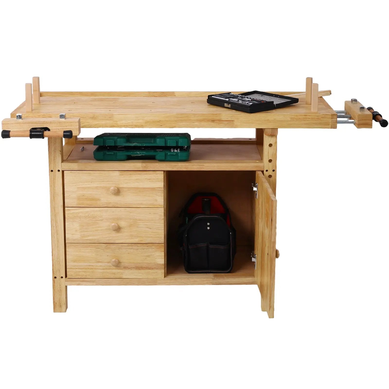 Wood Workbench with Bar Clamps by HouseOfZazla