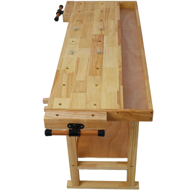 55-Inch Wooden Workbench with Rapid Action Woodworking Vise by HouseOfZazla