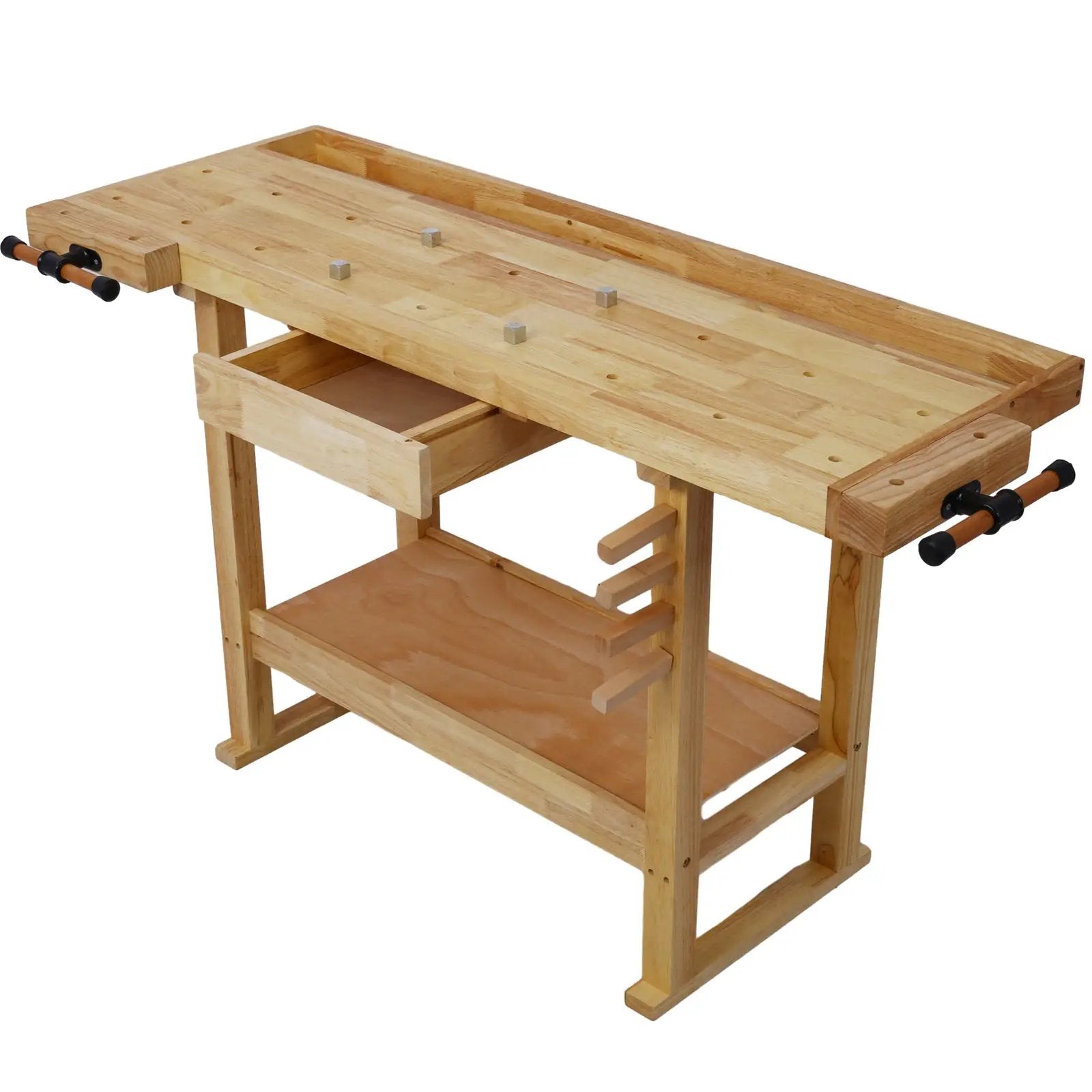 55-Inch Wooden Workbench with Rapid Action Woodworking Vise by HouseOfZazla