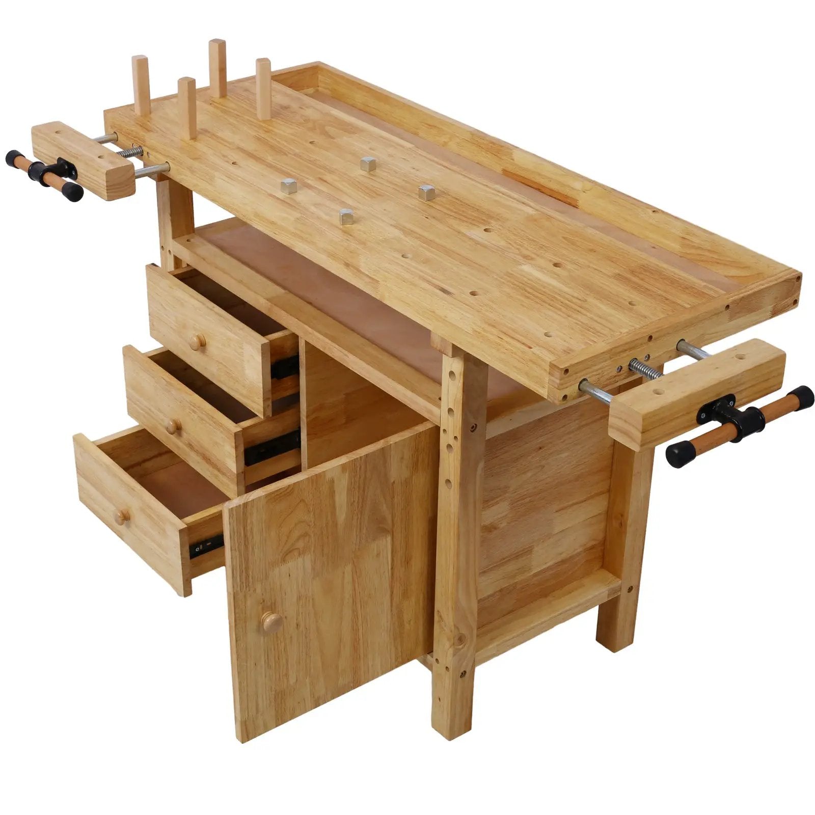 Wood Workbench with Bar Clamps by HouseOfZazla