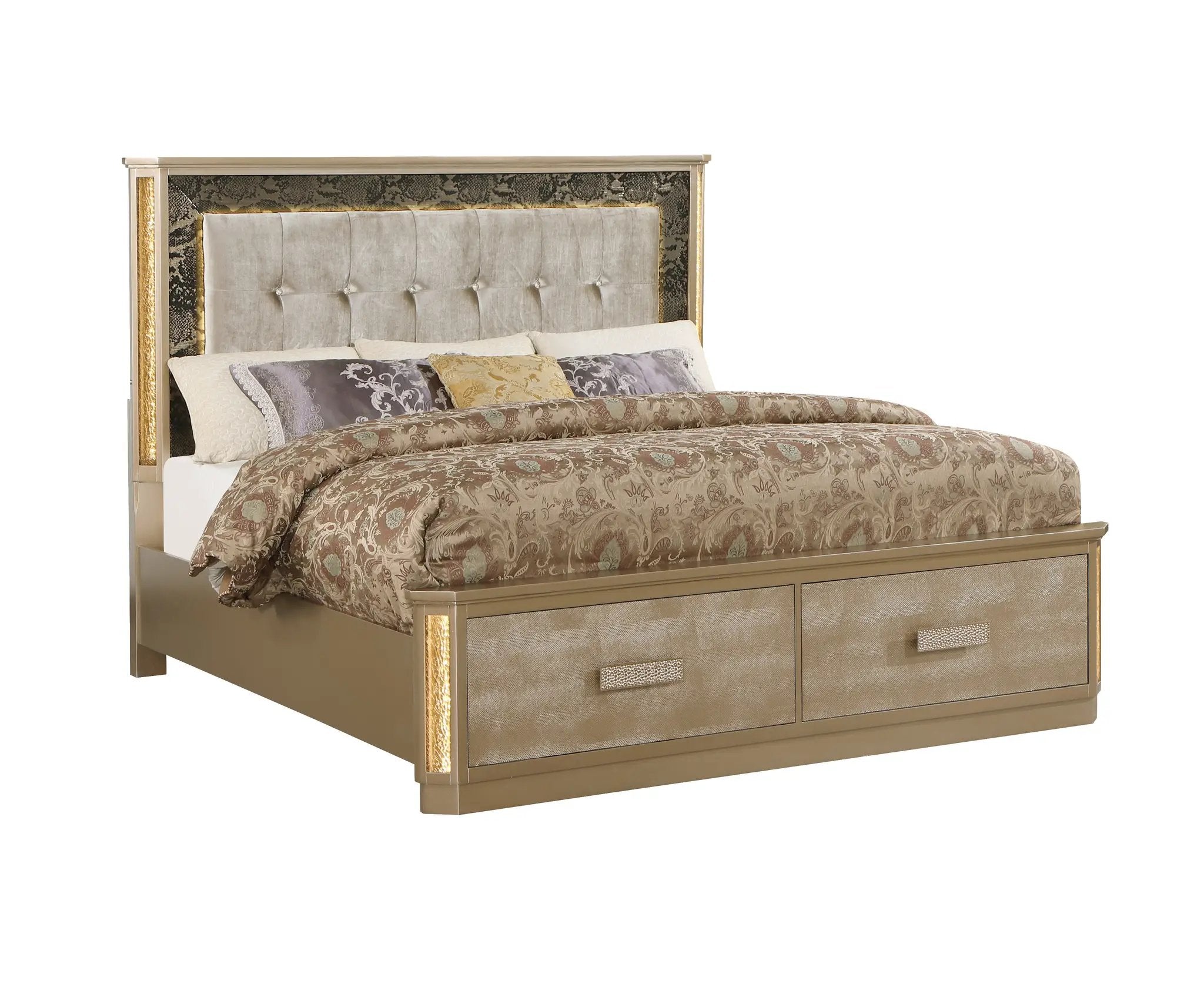 Medusa Modern Style Queen Bed Made with Wood by HouseOfZazla