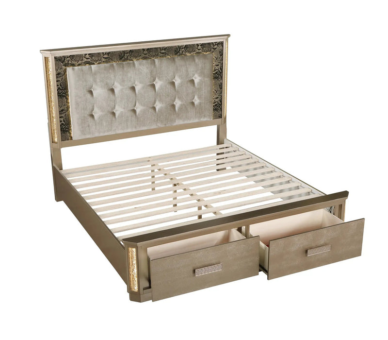 Medusa Modern Style Queen Bed Made with Wood by HouseOfZazla