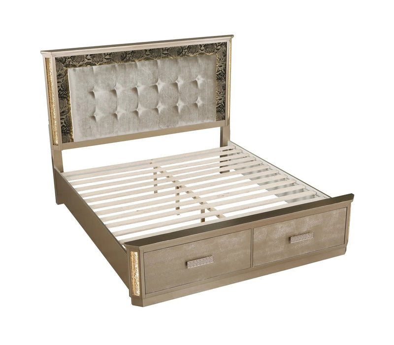 Medusa Modern Style Queen Bed Made with Wood by HouseOfZazla