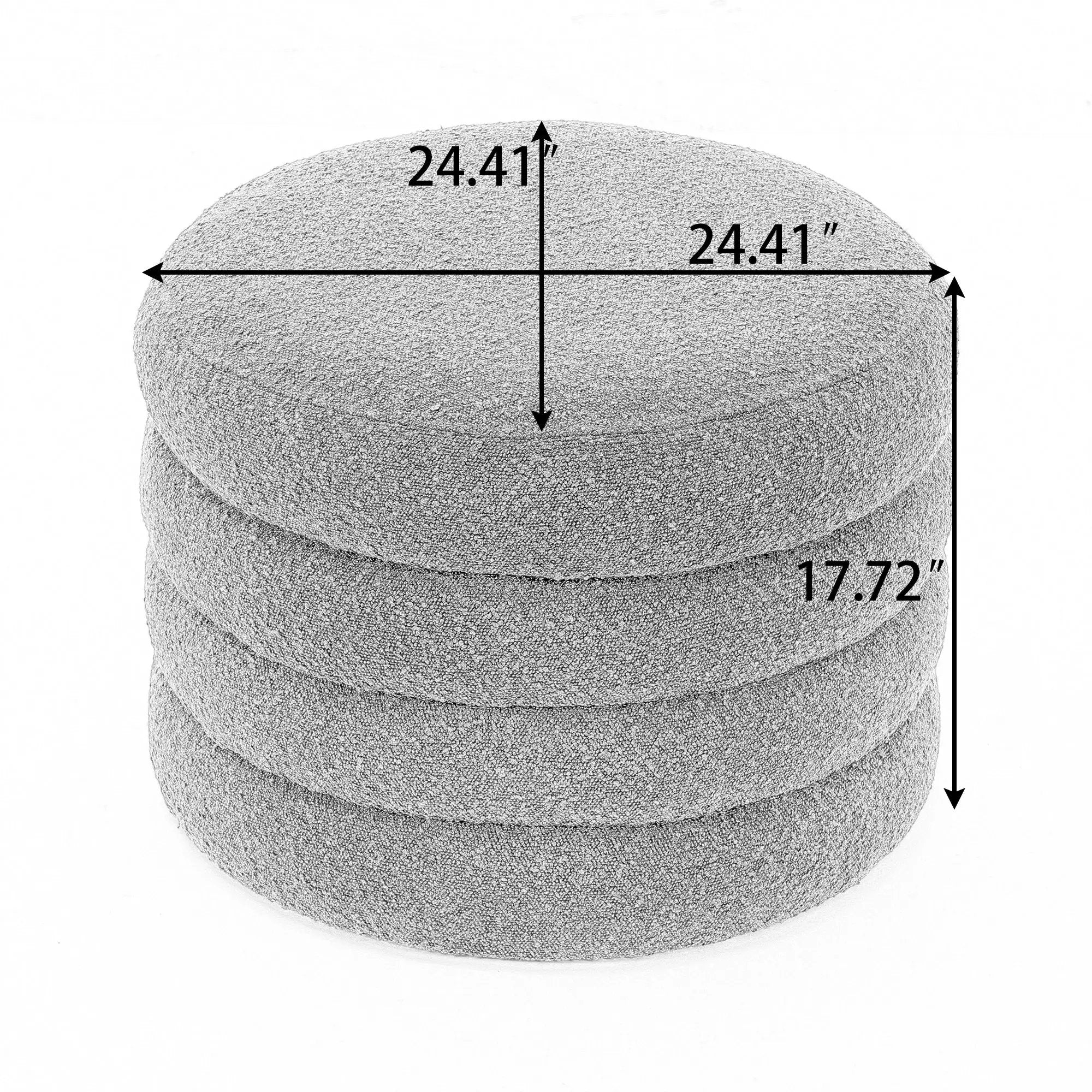 Velvet Fabric Storage Round Ottoman with Wooden Shelving by HouseOfZazla