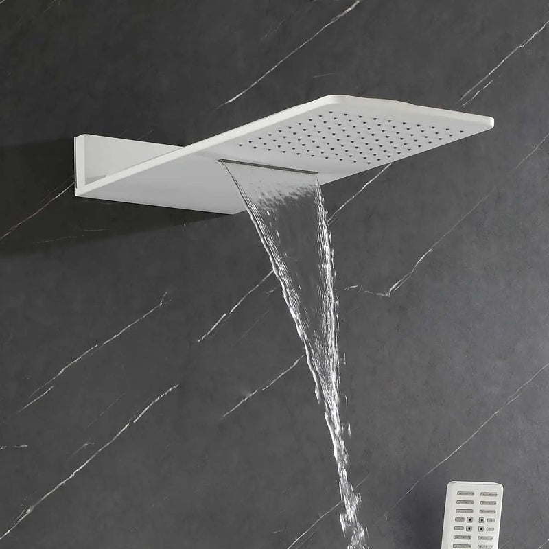 Wall Mounted Waterfall Rain Shower System With 3 Body Sprays & Handheld Shower, photo 3 of 10